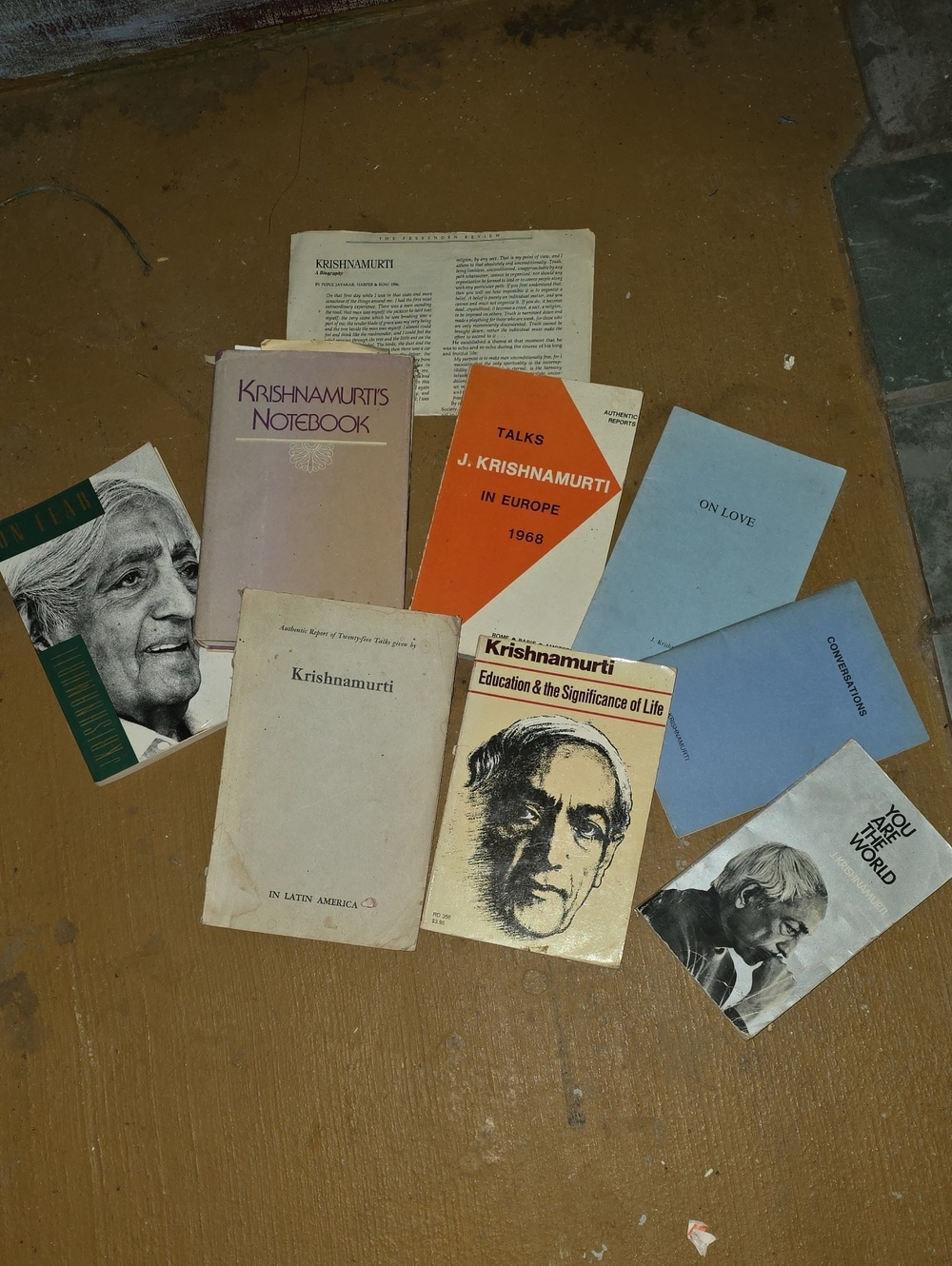 Krishnamurti Spuritual Lot Booklet Collection - White, Orange, Blue Covers